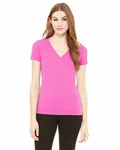 Bella + Canvas Ladies' Triblend Short-Sleeve Deep V-Neck T-Shirt Berry Triblend