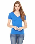 Bella + Canvas Ladies' Triblend Short-Sleeve Deep V-Neck T-Shirt Tr Royal Triblnd