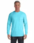 Comfort Colors Adult Heavyweight RSLong-Sleeve Pocket T-Shirt Lagoon Blue