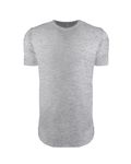 Next Level Apparel Men's Cotton Long Body Crew Heather Gray