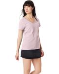 Hanes Ladies' Perfect-T V-Neck T-Shirt Pale Pink