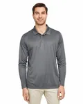 Team 365 Men's Zone Performance Long Sleeve Polo SPORT GRAPHITE
