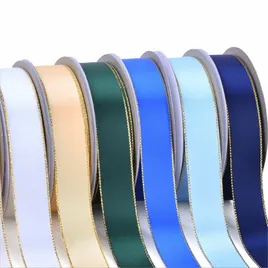 Metallic Edge Double Face Satin Ribbon - Custom Socks Now