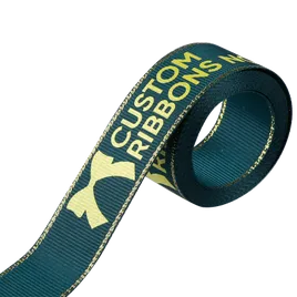 Metallic Edge Grosgrain Ribbon - Custom Socks Now