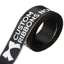 Metallic Edge Satin Ribbon - Custom Socks Now