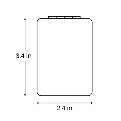Rectangle 2.4 in. x 3.4 in.
