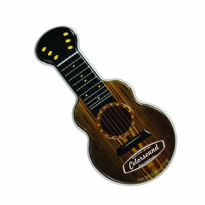 Dark Woodgrain Acoustic Guitar Shaped Mint Tin - Custom Socks Now