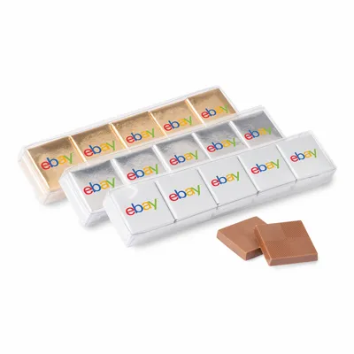 Ten Piece Chocolate Foiled Square Acetate- Full Color - Custom Socks Now