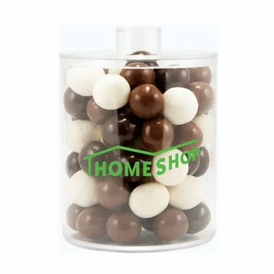 Cylinder Acrylic Gift Jars - Malt Balls - Custom Socks Now