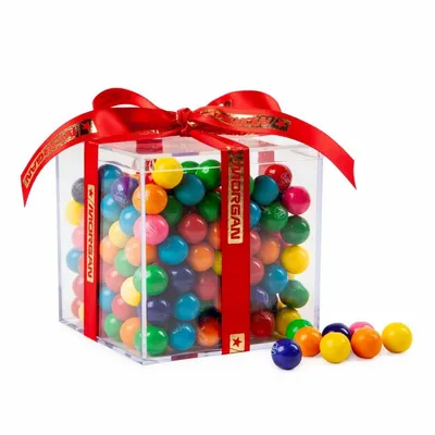 Cube Acrylic Gift Jars - Mini Gumballs - Custom Socks Now