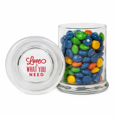 Glass Gourmet Jar - Chocolate Buttons Imprinted - Custom Socks Now