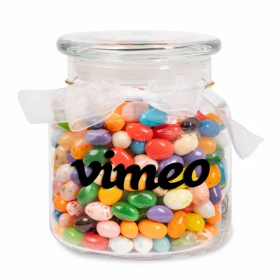 22oz. Glass Jar - Gourmet Jelly Beans - Custom Socks Now