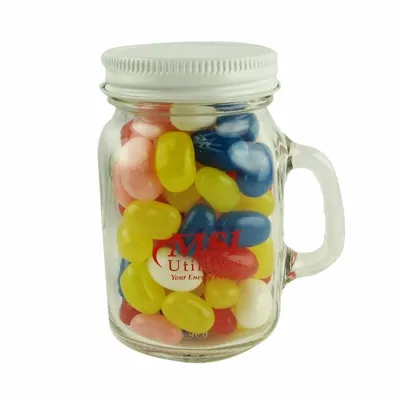 Glass Mini Mason Jars - Gourmet Jelly Beans - Custom Socks Now