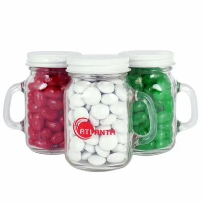 Glass Mini Mason Jars - Chocolate Buttons - Custom Socks Now