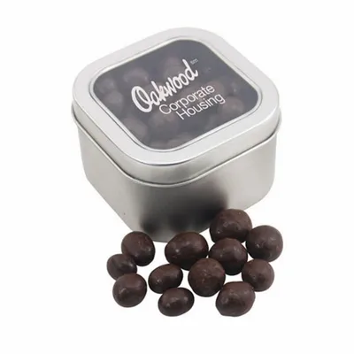 Window Tin with Choc Espresso Beans - Custom Socks Now