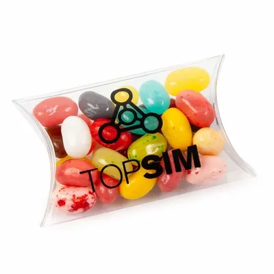Small Pillow Acetate Box with Jelly Belly - Custom Socks Now