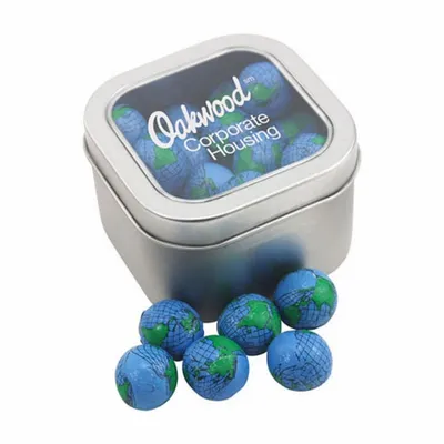 Window Tin with Chocolate Globes - SBF2700 - Custom Socks Now