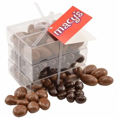 3 Way Chocolate Stack Acetate Tower - Custom Socks Now