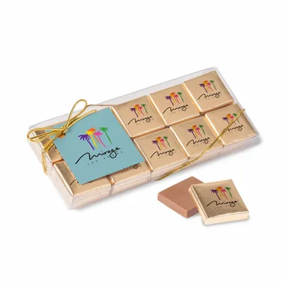 Twenty Piece Chocolate Foiled Square Box-Full Color - Custom Socks Now