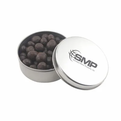 Round Tin with Choc Espresso Beans - SBF3000 - Custom Socks Now