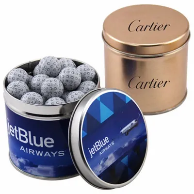 Round Tin with Chocolate Golf Balls - SBF4100 - Custom Socks Now