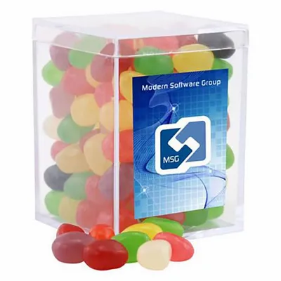 Small Acrylic Candy Box with Assorted Jelly Beans - Custom Socks Now