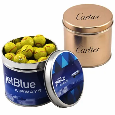 Round Tin with Chocolate Tennis Balls - SBF4100 - Custom Socks Now