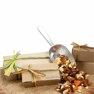 Small Natural Kraft Box with Cranberry Gold Mix - Custom Socks Now