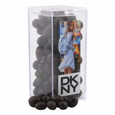 Acrylic Box with Chocolate Espresso Beans - Medium - Custom Socks Now