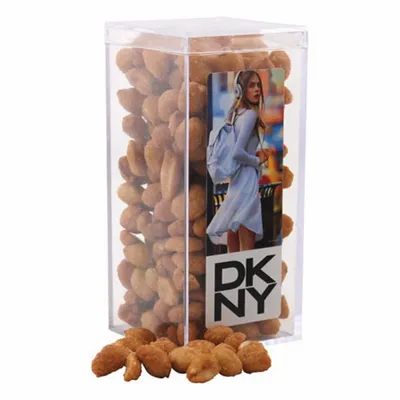 Acrylic Box with Honey Roasted Peanuts - Medium - Custom Socks Now