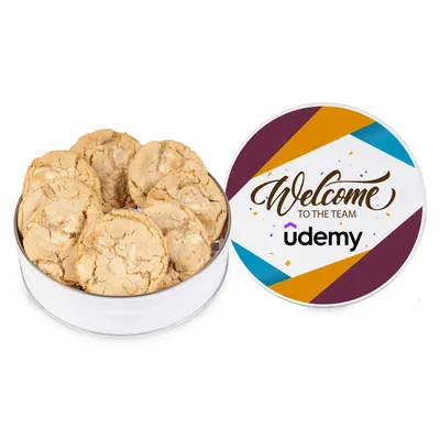 Fresh Beginnings Macadamia Nut Cookie Tin (Small) - Custom Socks Now
