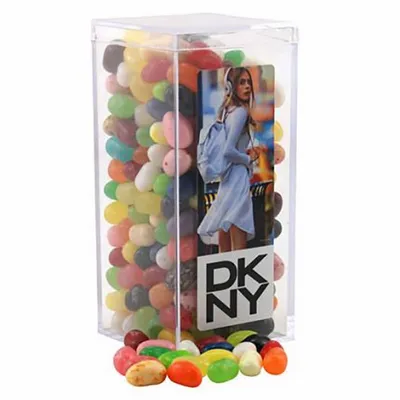 Large Rectangle Acrylic Candy Box with Jelly Belly - Custom Socks Now