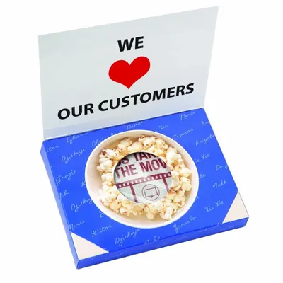 Greeting Card Box with Microwave Popcorn - Custom Socks Now