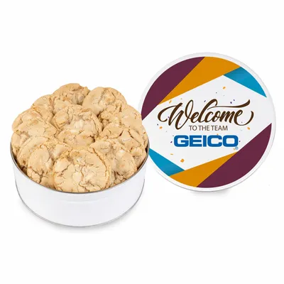 Fresh Beginnings Macadamia Nut Cookie Tin - Custom Socks Now