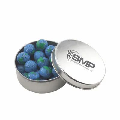 Round Tin with Chocolate Globes - SBF3000 - Custom Socks Now