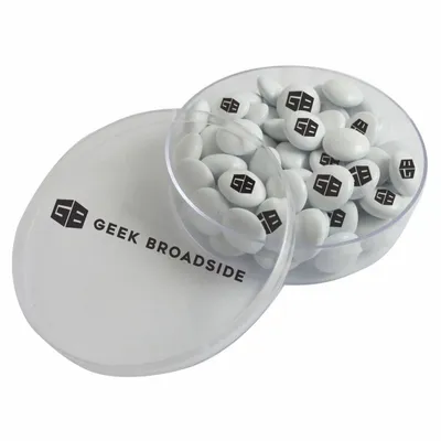 Small Round Acrylic with Imprinted Chocolate Buttons - Custom Socks Now