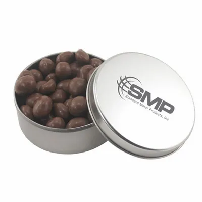Round Tin with Chocolate Peanuts - SBF3000 - Custom Socks Now