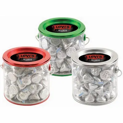 Tin Pail with Hershey Kisses - Custom Socks Now