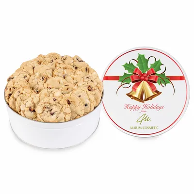 Fresh Beginnings Cranberry Cookie Tin (Large) - Custom Socks Now