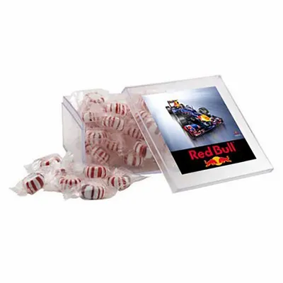 Large Square Acrylic Candy Box with Starlight Mints - Custom Socks Now