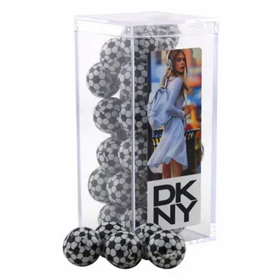 Acrylic Box with Chocolate Soccer Balls - Medium - Custom Socks Now