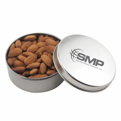 Round Tin with Almonds 3" Top - Custom Socks Now