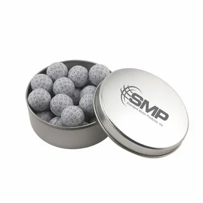 Round Tin with Chocolate Golf Balls - SBF3000 - Custom Socks Now