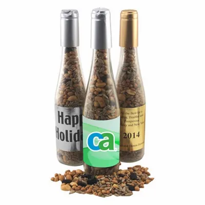 Champagne Bottle with Trail Mix 11" - Custom Socks Now