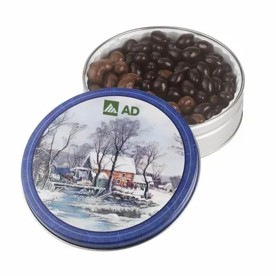 Glad Tidings Tins - Dark Choc Almonds & Milk Choc Cashews - Custom Socks Now