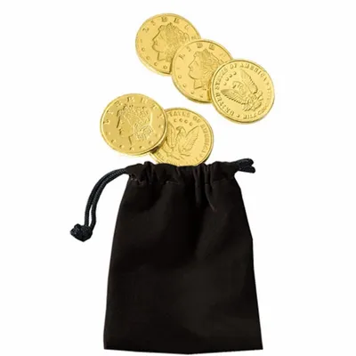 Velour Pouches with Chocolate Coins - Custom Socks Now