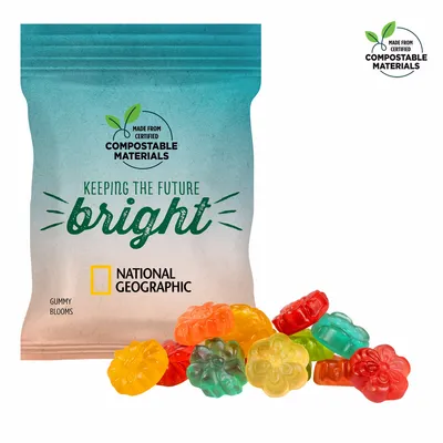 2oz. ECO-Digibag, Compostable & Full Color, Gummy Blooms - Custom Socks Now