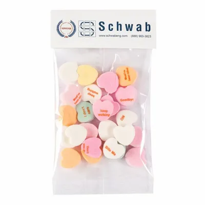 Small Header Bags - Imprinted Conversation Hearts - Custom Socks Now