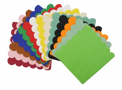 Scallop Foil Stamped Napkins - Custom Socks Now