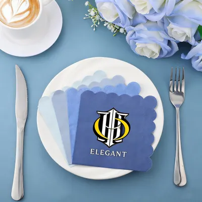 Scallop Beverage Napkins - Custom Socks Now